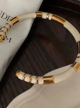 法国小众设计叠戴撞色手环