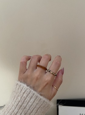 一眼就爱上的森系韩国ins叠指环