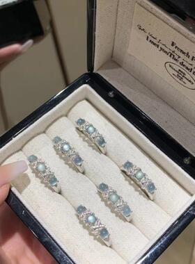 云沫！天然蓝水翡翠戒指