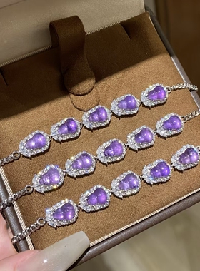 紫晶梦语！天然紫水晶葫芦手链