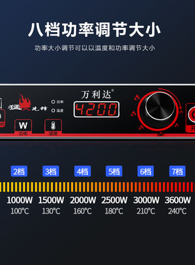凹面不锈钢4200W电磁炉猛火爆炒