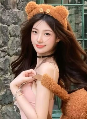 可爱玲娜贝儿毛绒发箍女迪士尼头饰游乐园拍照可爱头箍生日帽发卡
