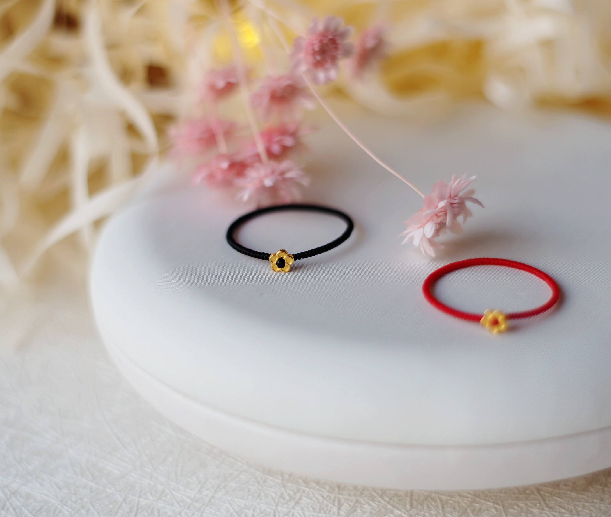 Hand-woven red rope ring for the year of birth, pure gold, money flower ring, ring, gift coil for men and women, couple