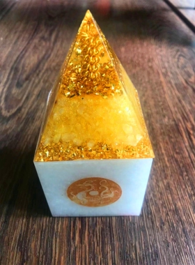 太极金刚印黄水晶招财风水摆件
