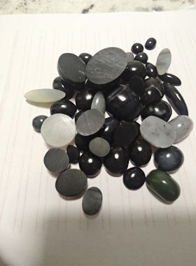 48颗新疆和田玉墨玉青花籽料戒面青白玉籽料戒面男女款来料统价