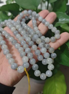 捡漏和田玉青花项链多圈手链手串8mm108正品玉石时尚吊坠玉绳籽料