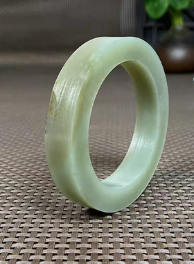 天然和田玉且糖青玉半成品毛圈镯子山料玉石手镯细润促销D97超值