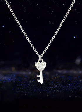 迷你小锁匙项链女2024新款高级感配饰小众甜酷装饰锁骨链女潮钛钢