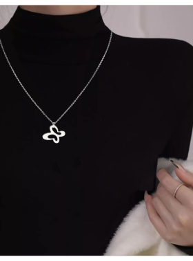 镂空大蝴蝶锁骨链气质简约百搭个性气质学生闺蜜项链女毛衣链礼物