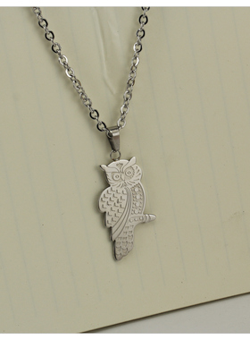 霸气男吊坠项链男女2026新款猫头鹰轻奢小众生日礼物水洗不掉色