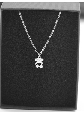 爱心小熊项链女轻奢小众设计感高级锁骨链2026新款潮简约气质颈饰