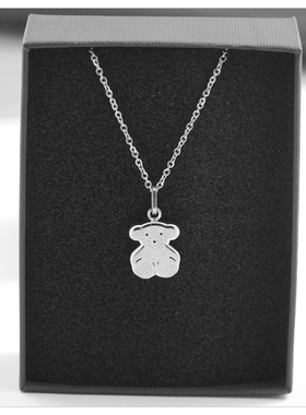 立体双层闪砂小熊项链女款2026新款爆款轻奢小众高级感送女友礼物