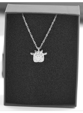 可爱小猪猪项链女ins冷淡风高级感项链法式锁骨链气质小众颈链潮