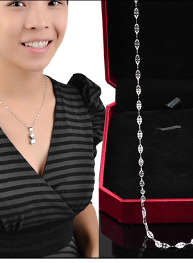 洗澡不用摘百搭素链项链女闪链子长短款无吊坠裸链钛钢锁骨链配饰