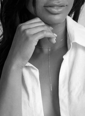 银色流苏链项链女款2026新款颈链轻奢小众精致高级感简约风锁骨链