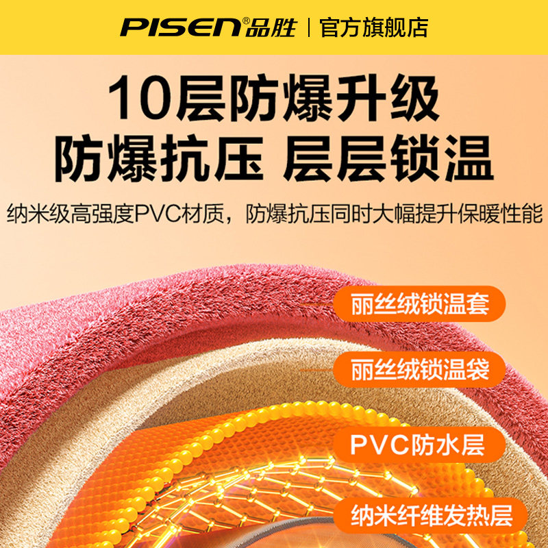 国补15%]品胜电热水袋充电暖水袋电暖手宝保暖热敷防爆便携可拆卸洗暖肚子女生注水冬季被窝取暖学生配腰套,淘宝优惠券,粉丝福利购,淘宝优惠卷