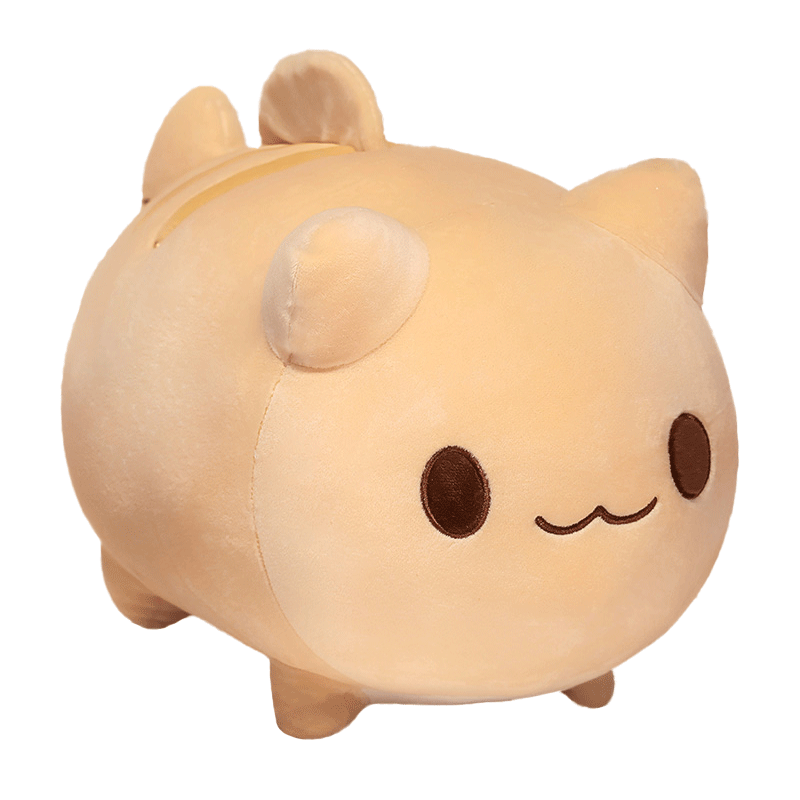 Birthday gift cat doll plush toys on bed