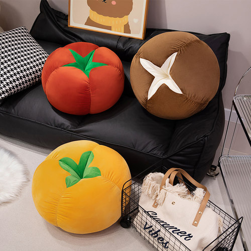 可爱蔬菜家居坐垫椅子垫屁垫餐椅座垫香菇番茄柿子抱枕拍照道具 - 图2