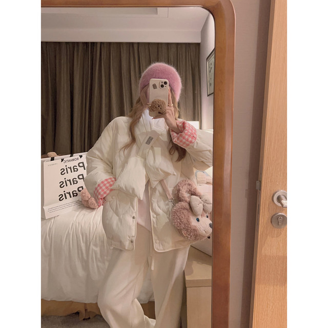 Love honing/scarf + gloves down jacket