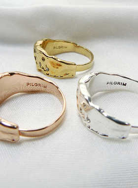 黄铜纹理戒指极简男女设计感ins