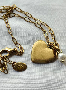 欧美外贸个性气质爱心ins潮高级感冷淡风新潮复古Z家淡水珍珠项链