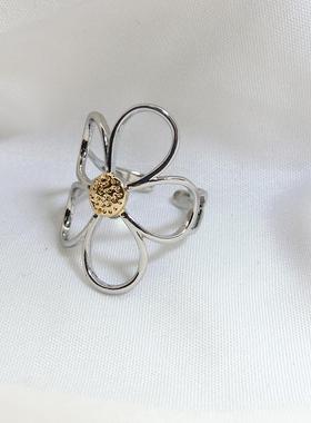 小众设计做旧雏菊花朵戒指