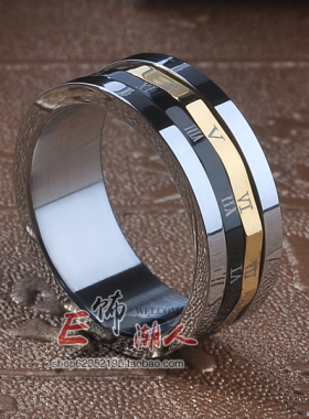 男士罗马数字饰品霸气风钛钢戒指