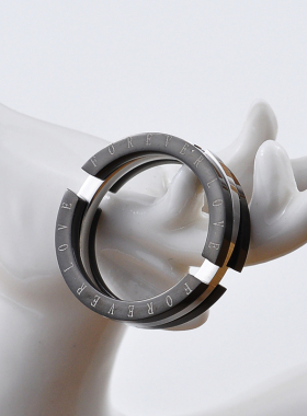 男士钛钢食指环刻字手饰品