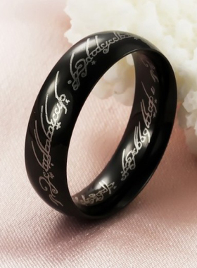 创意韩版日韩钛钢霸气戒刻字男士