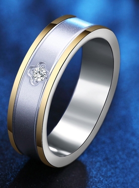 霸气钛韩时尚刻字配饰戒指幸运