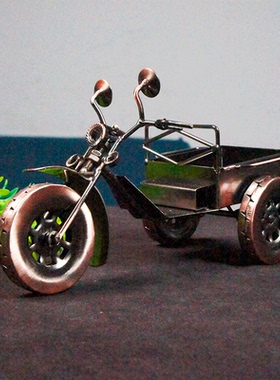 金属手工制造三轮车模型装饰品