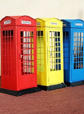 道具英国金属邮筒红色电话亭