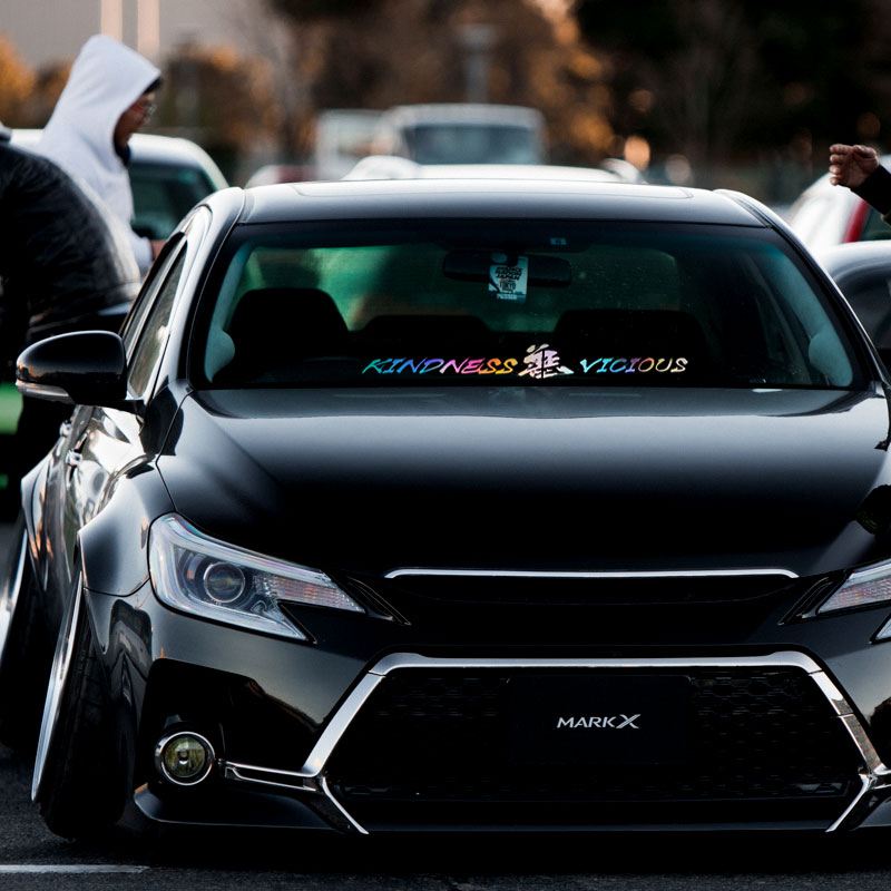 善恶车贴创意文字反光汽车后档玻璃贴改装电动车装饰防水贴纸 - 图2