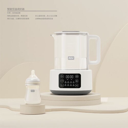 安姆特AOV6619B婴幼儿智能恒温调奶器304不锈钢大玻璃热水壶1.3L - 图3