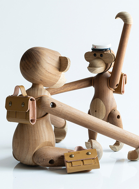 复核丹麦28cm木质帽子书包摆件