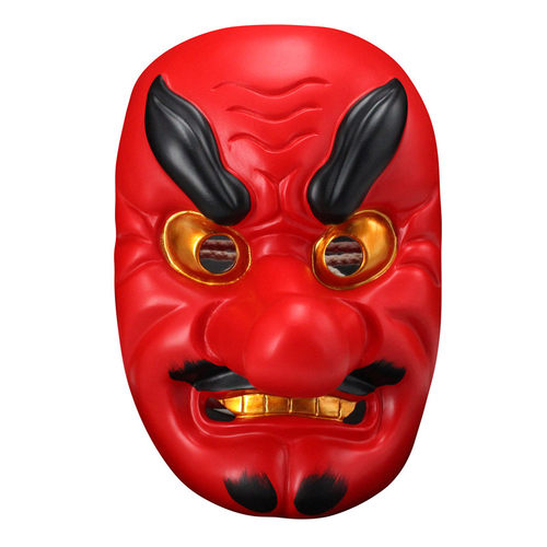 万圣节日本能剧天狗般若装扮纹身火锅店COS武士绿鱼头树脂面具 - 图3