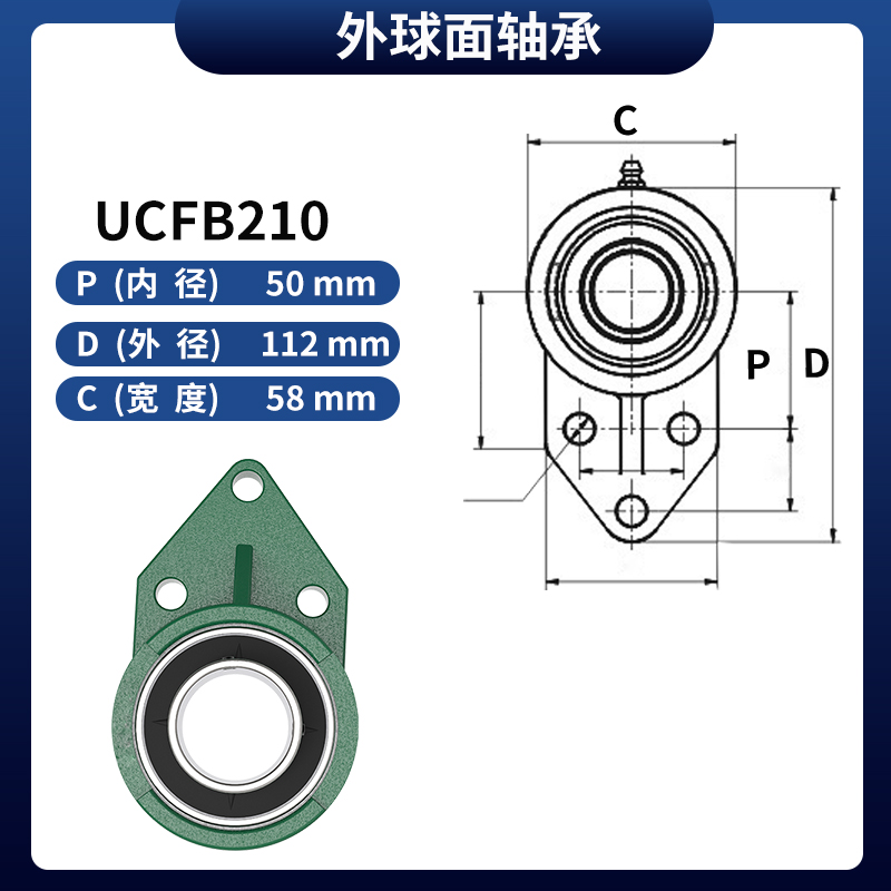 哈尔滨鲁泰外球面轴承UCFB204 205 206 207 208 209 210 211 212 - 图3