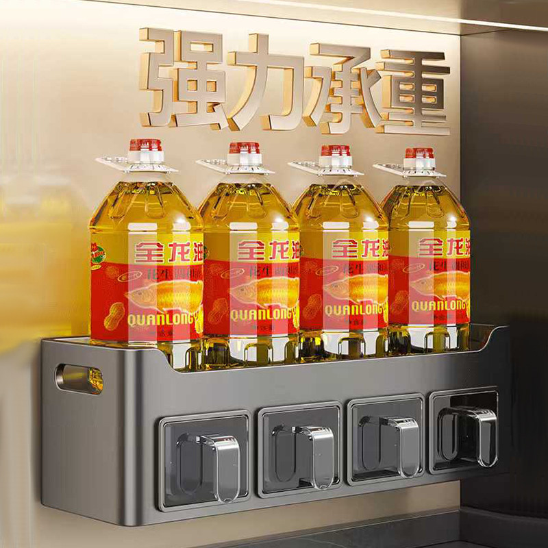 枪灰色厨房置物架不锈钢调料盒油盐酱醋收纳架免打孔壁挂式佐料架,淘宝优惠券,粉丝福利购,淘宝优惠卷