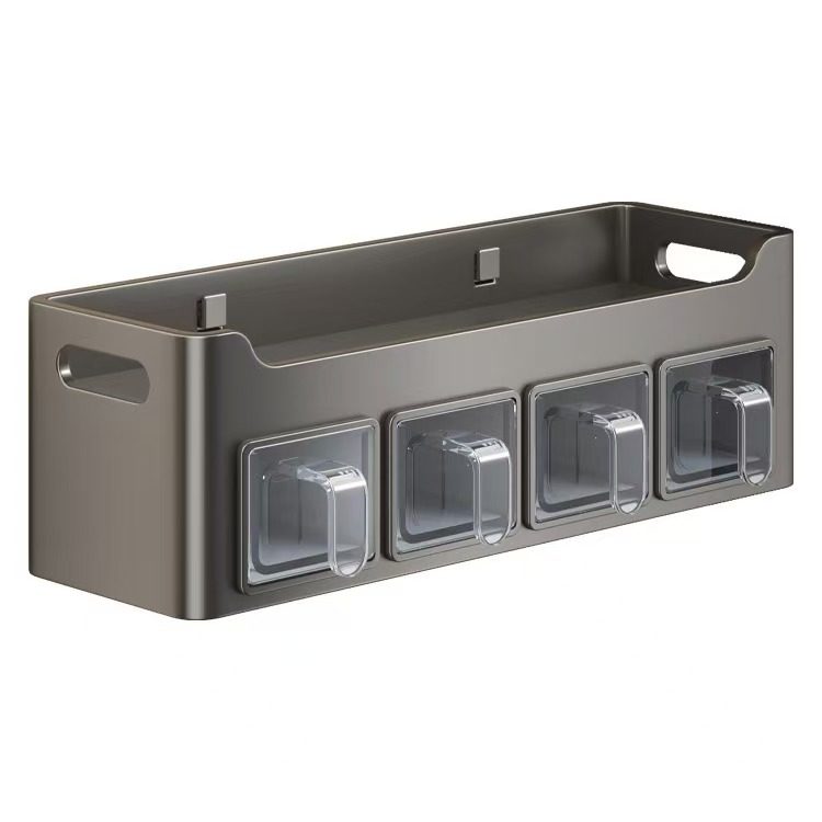 枪灰色厨房置物架不锈钢调料盒油盐酱醋收纳架免打孔壁挂式佐料架,淘宝优惠券,粉丝福利购,淘宝优惠卷