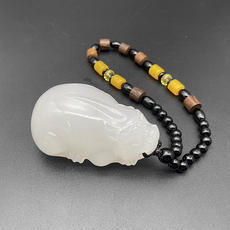 Украшения на руку 阿富汗白玉貔貅把件羊脂白玉手把件招财貔貅挂件皮丘玉石把玩件