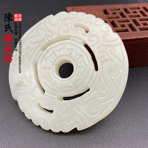 岫玉玉璧龙凤玉佩古风汉服腰配DIY手工配饰配件红山文化玉璧吊坠 - 图2