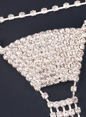 欧美银色新款夸张超闪镶钻项链