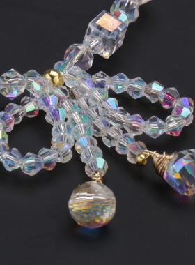 小众轻奢锁骨链水晶蝴蝶结项链