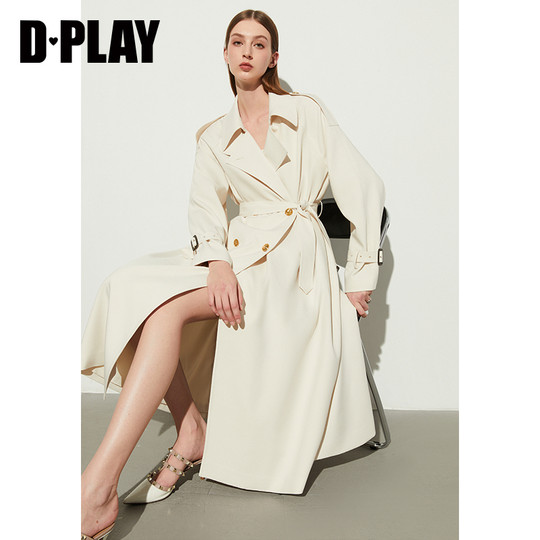 DPLAY off-white long windbreaker jacket collar