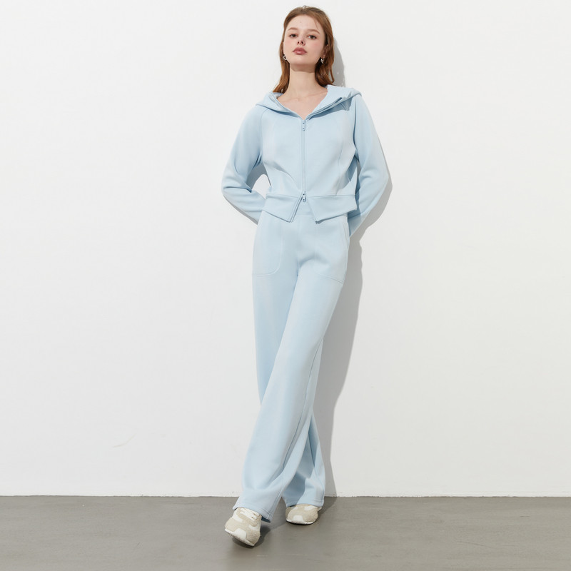 DPLAY2025年春季新款蓝色套装女lulu休闲运动上衣卫衣外套长裤,淘宝优惠券,粉丝福利购,淘宝优惠卷