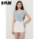 DPLAY ເສື້ອຍືດຄໍຄໍ V ສີຟ້າມີສາຍແຂນກາງແຈ້ງຂອງຜູ້ຍິງໃນລະດູຮ້ອນປີ 2026 ຝຣັ່ງ
