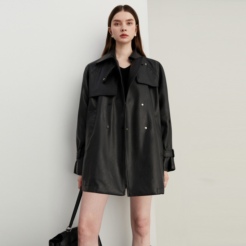 DPLAY黑色皮衣外套春季新款酷飒风时尚高级短款收腰皮夹克女,淘宝优惠券,粉丝福利购,淘宝优惠卷