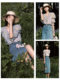 ເສື້ອ ruffled DPLAYV collar ruffled ພິມ
