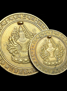 铜准提镜摆件铜镜结婚挂件