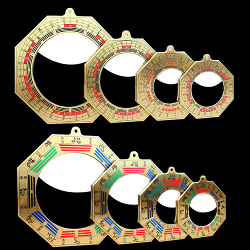 黄铜卦镜家用门口凸生肖罗经八卦凸面镜大门阳台室外挂件 - 图0